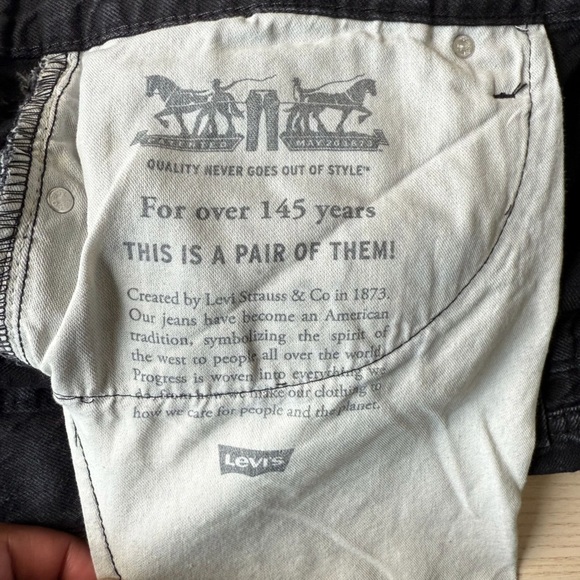 Levi's Dark Gray Jean Shorts for Men plus size - Picture 4 of 7